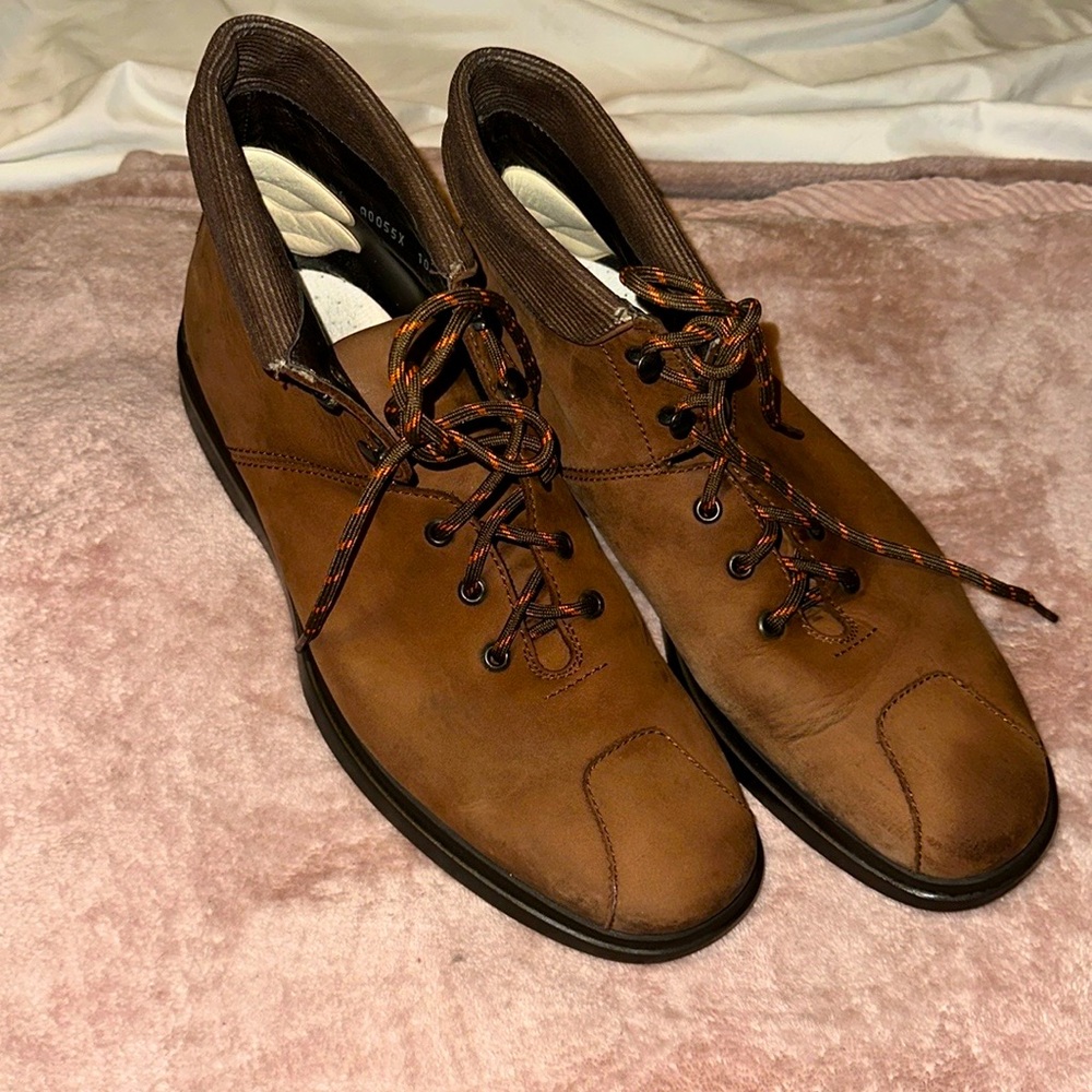 Ermenegildo Zegna Sport Lace Up Brown Suede Ankle Hiking Work Boots 10 EE Italy